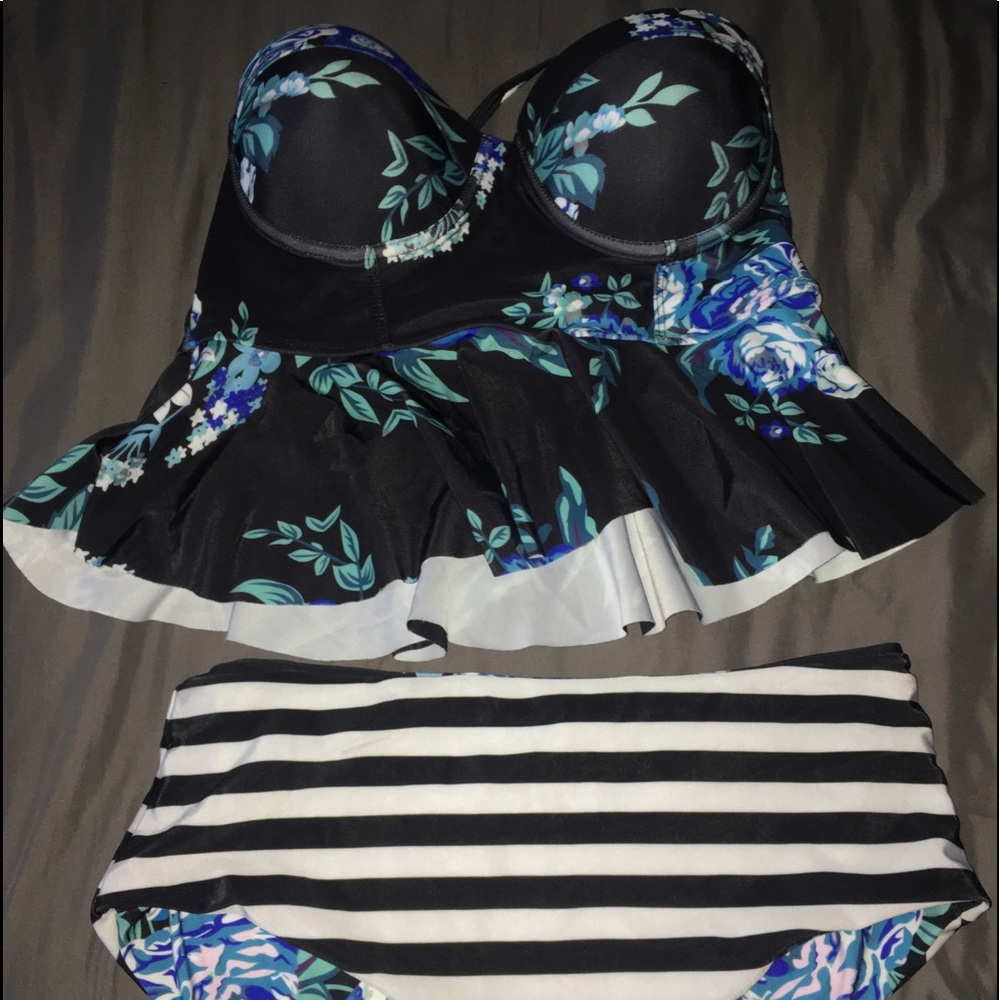 High Waisted Peplum Bathing Suit